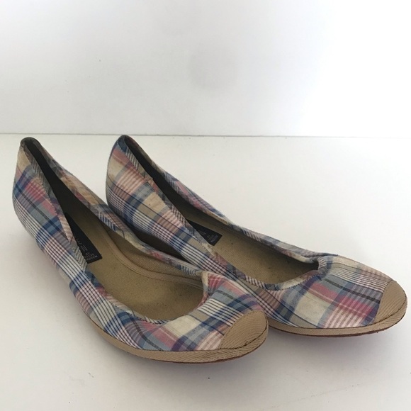 🔴CLEARANCE🔴 Size 8 Steven x Steve Madden Plaid Low Wedges - Picture 1 of 4
